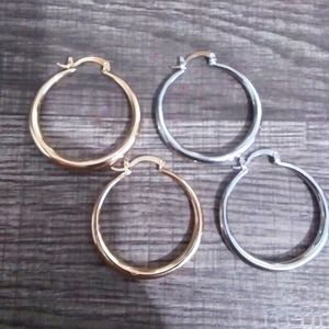 *2 pairs* Stainless steel hopp earrings